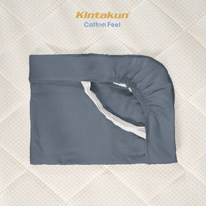 Kintakun Cotton Feel Mix & Match Sprei Pocket Varian Steel Grey Tinggi 30 cm