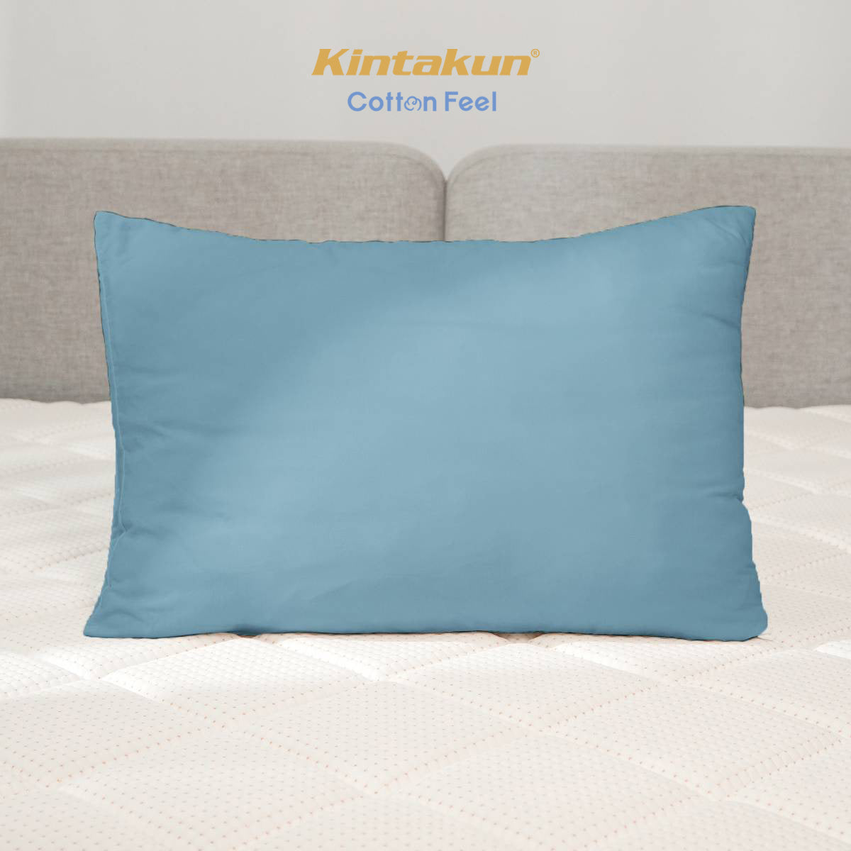 Kintakun Cotton Feel Mix & Match Sprei Pocket Varian Stone Blue Tinggi 30 cm