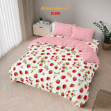 Kintakun Dluxe Bedcover Set Fitted Strawberry Tinggi 25cm
