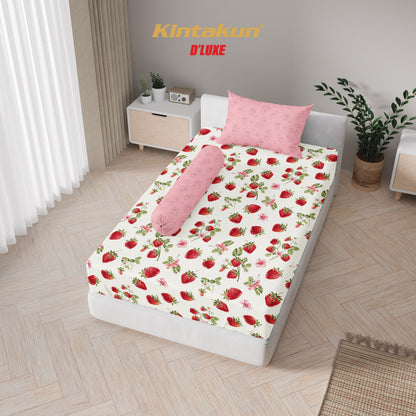 Kintakun Dluxe Sprei Fitted Strawberry Tinggi 25cm