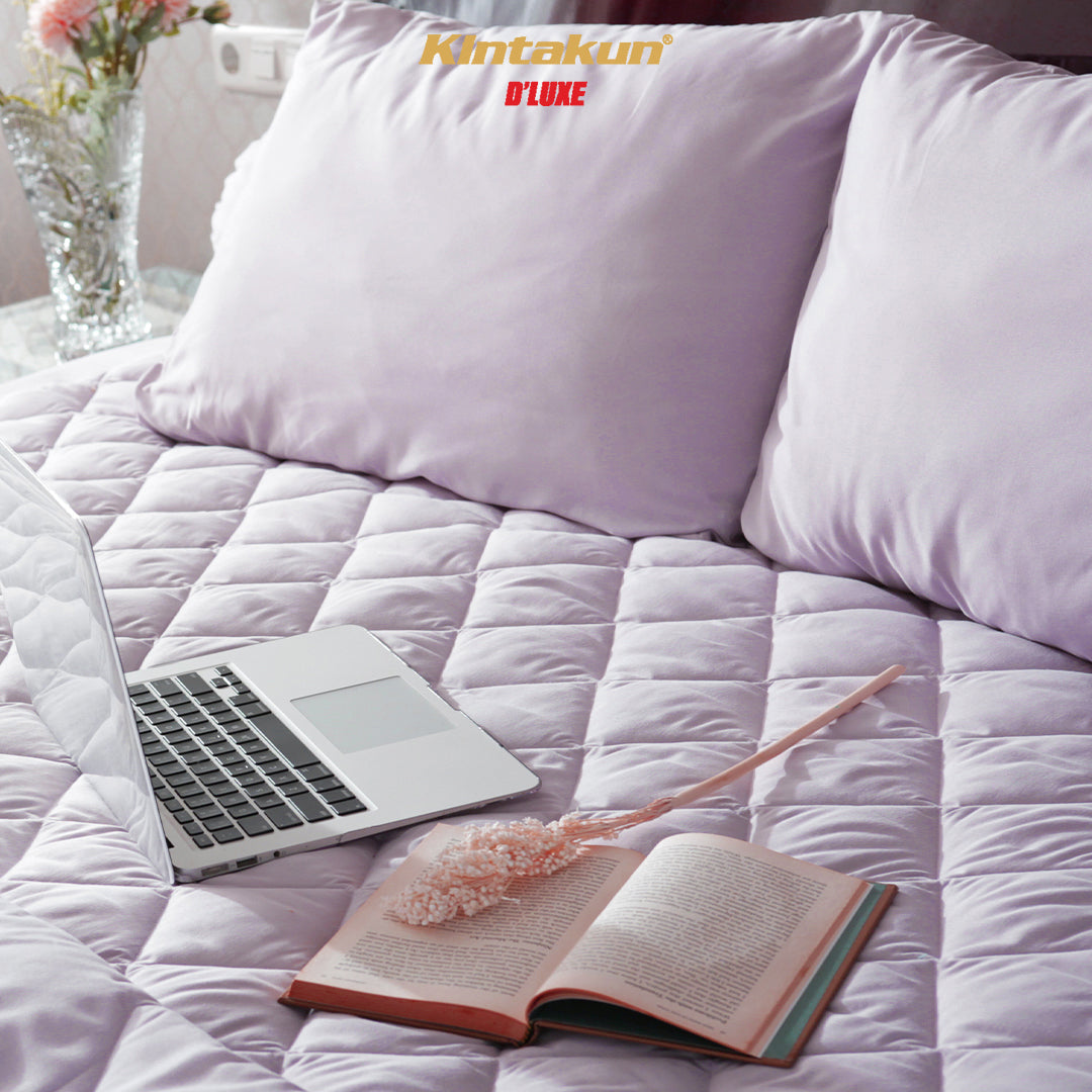 Kintakun DLUXE Sprei Quilt Microtex Matrass Korea (2in1) Tinggi 30cm Varian Lilac Gray