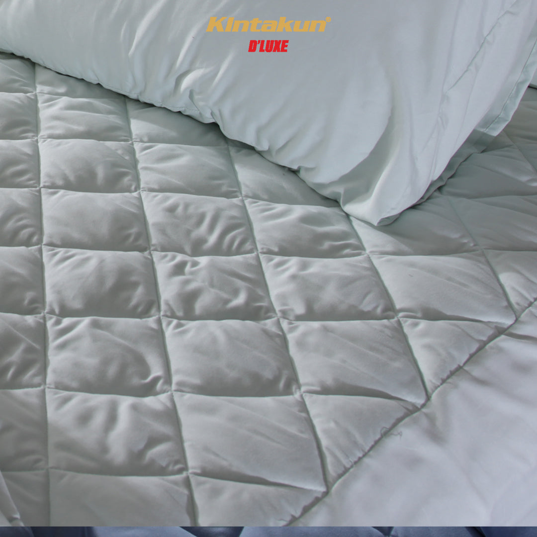 Kintakun DLUXE Sprei Quilt Microtex 160 x 200 Matrass Korea (2in1) Tinggi 30cm Varian Spa Blue
