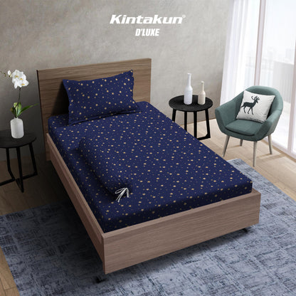 Kintakun Dluxe Gold Sprei Fitted Motif Stardust Tinggi 30 cm