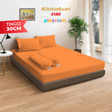 Kintakun DLUXE Sprei Set Fitted Polos Tangerine Tinggi 30 cm