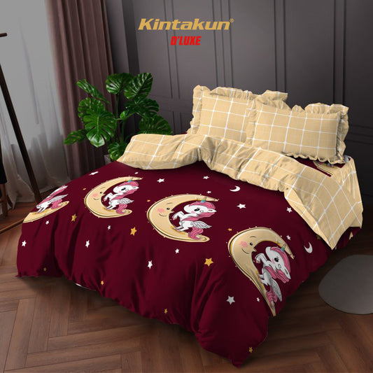 Kintakun DLUXE Bedcover Set Rumbai Unicorn Tinggi 39 cm
