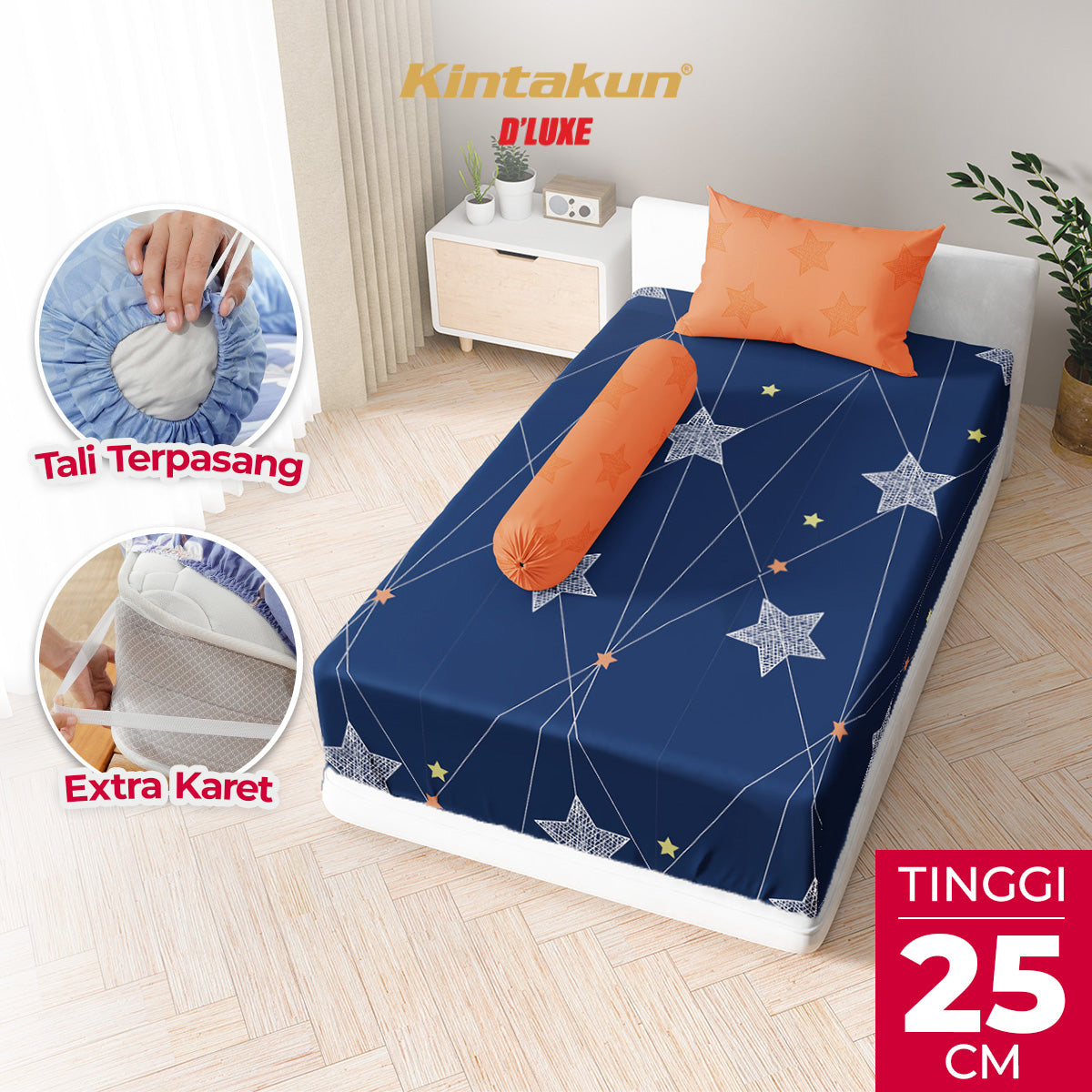 Kintakun Dluxe Sprei Fitted Viona Tinggi 25cm