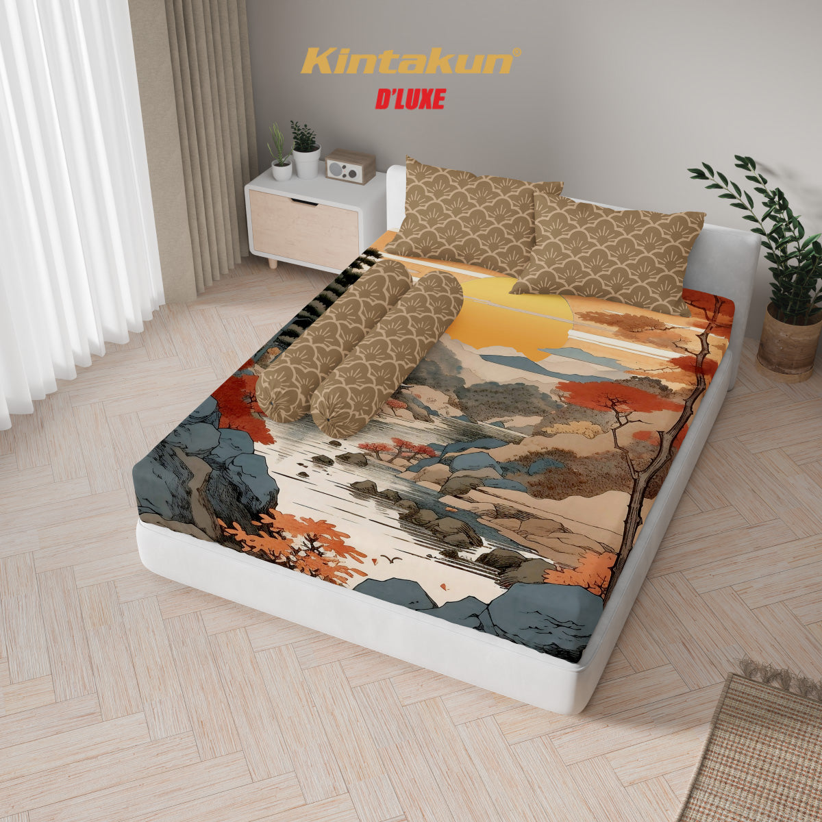 Kintakun Dluxe Sprei Set Fitted Digital Printing Motif Yamato Tinggi 25 cm