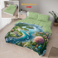 Kintakun Dluxe Bed Cover Set Fitted Digital Printing Ukuran 160 x 200